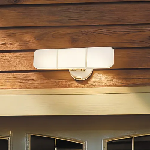 Patriot Lighting® White Tri-Head Switch-Operated LED Outdoor Security Flood Light