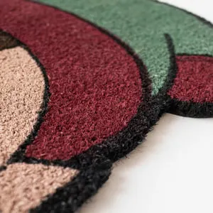 Felpudo coco Diseño Elfo rojo, blanco 65 x65 cm