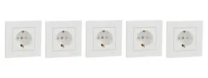 Pack de 5 enchufes con toma de tierra SCHNEIDER ELECTRIC Miluz blanco