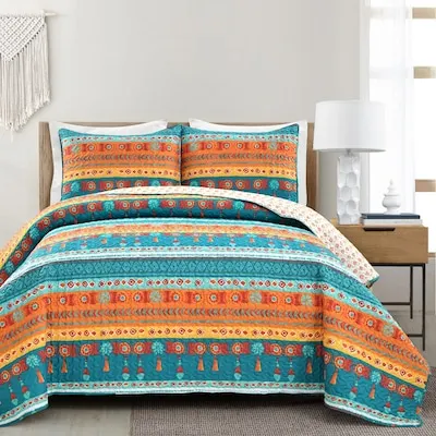 Comforter Set California King 104x96 Khaki Microfiber Cationic Dyed All Seasons Soft Lightweight 3 Pieces