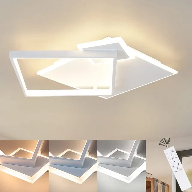 NETTLIFE Plafoniera LED Soggiorno Lampada Dimmerabile 50W Design Moderno con Telecomando in Metallo per Sala da Pranzo Cucina Camera da Letto