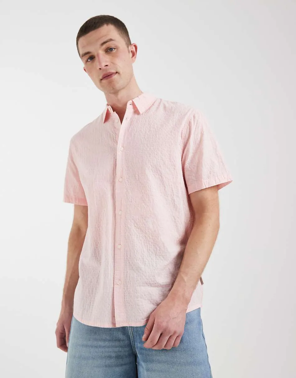 BLEND cotton rich shirt in peach