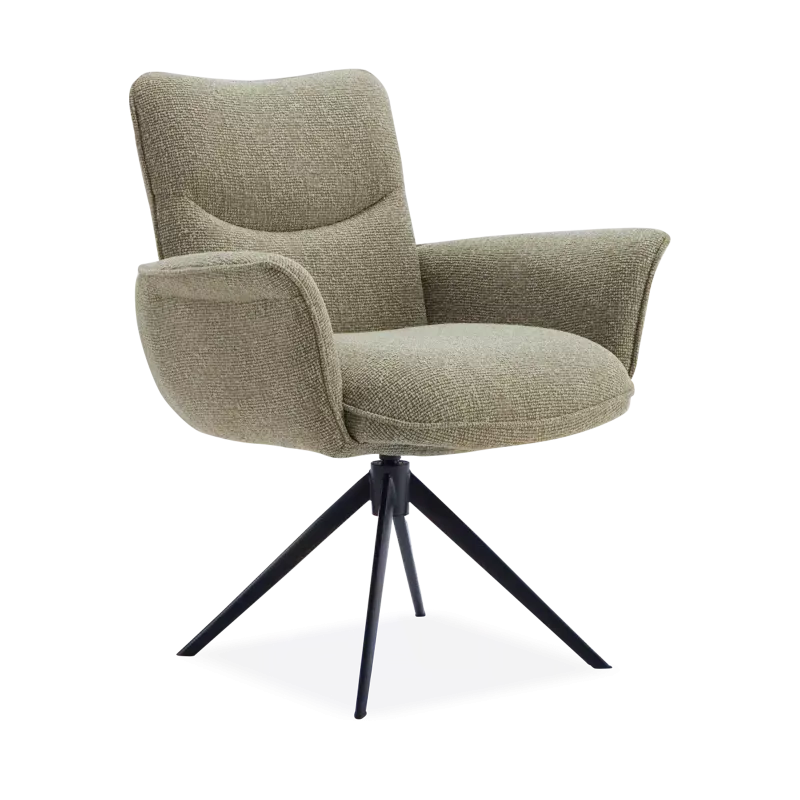 Armstoel Kaya (poot draai: zwart) - Lodge Thyme