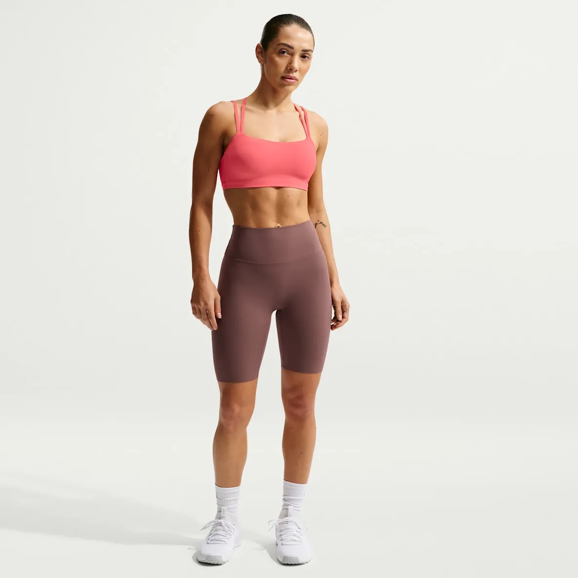 Sykkelshorts (20 cm) med høyt liv til dame