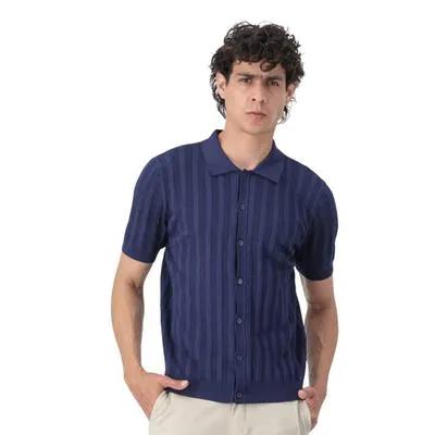 Camisa Hummo Hombre Tejida Líneas Verticales