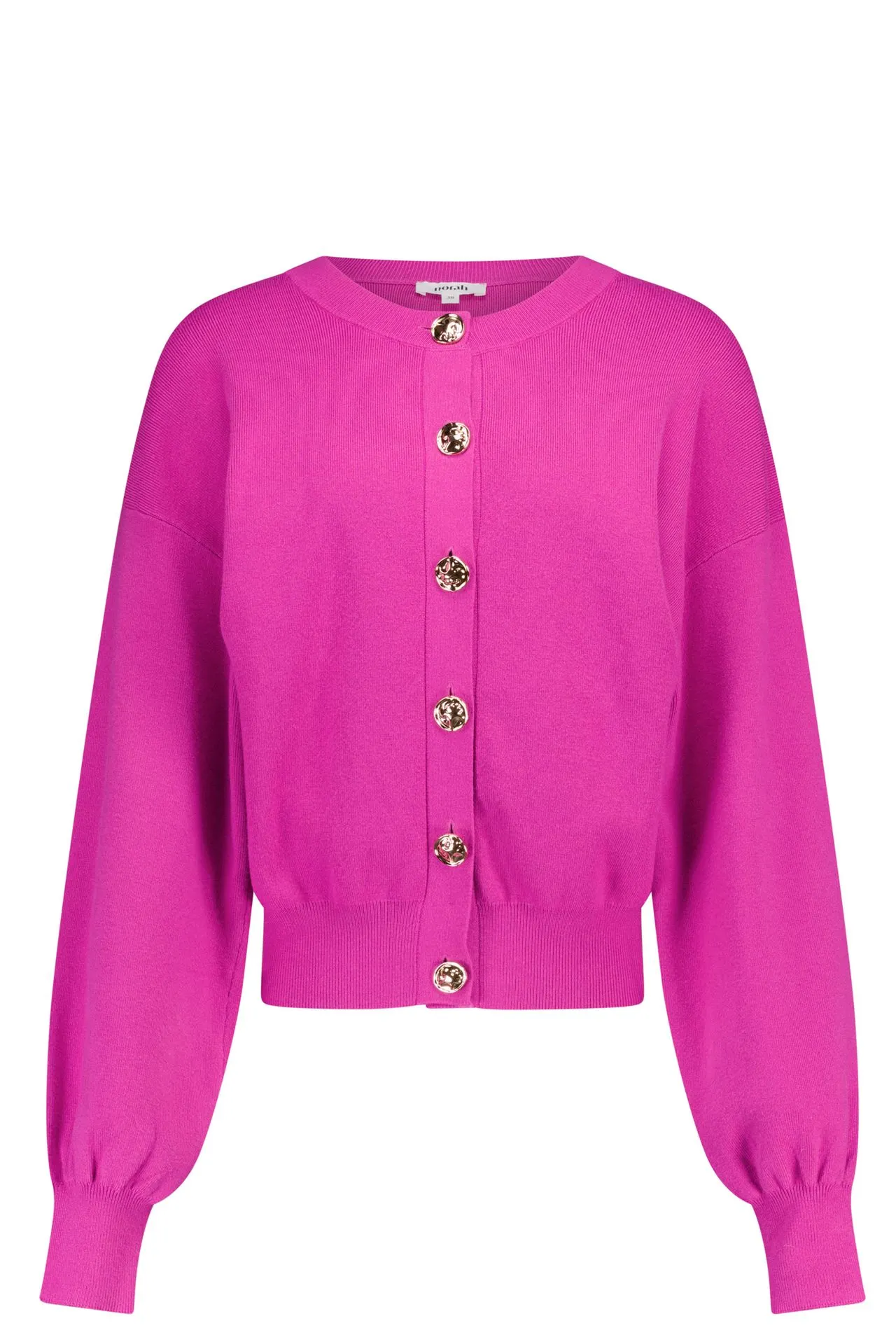 Roze vest met goudkleurige knopen