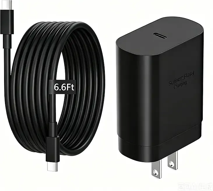 USB C Fast Charger for Samsung Galaxy A17 A16 A15 A14,A36 A35 A32, A56 A55 A54 A53,S25 S24 S23,6.6FT USB-C Cable,25W Power Adapter