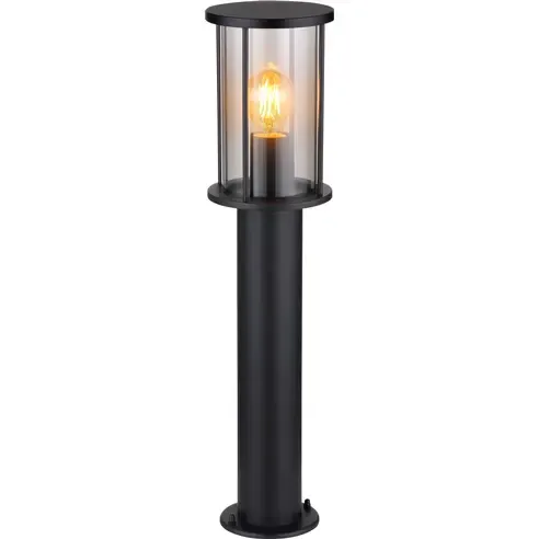 Außen-Wegeleuchte - schwarz matt - rauchfarben - 60 cm