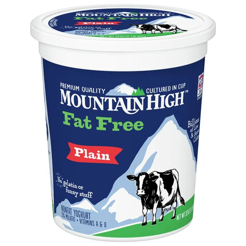Mountain High Yoghurt Yoghurt, Fat Free, Nonfat, Plain