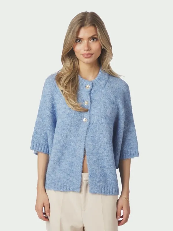 Benuta Fluffy Knit Cardigan Dusty blue