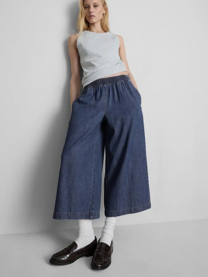 Jupe-culotte en jean large