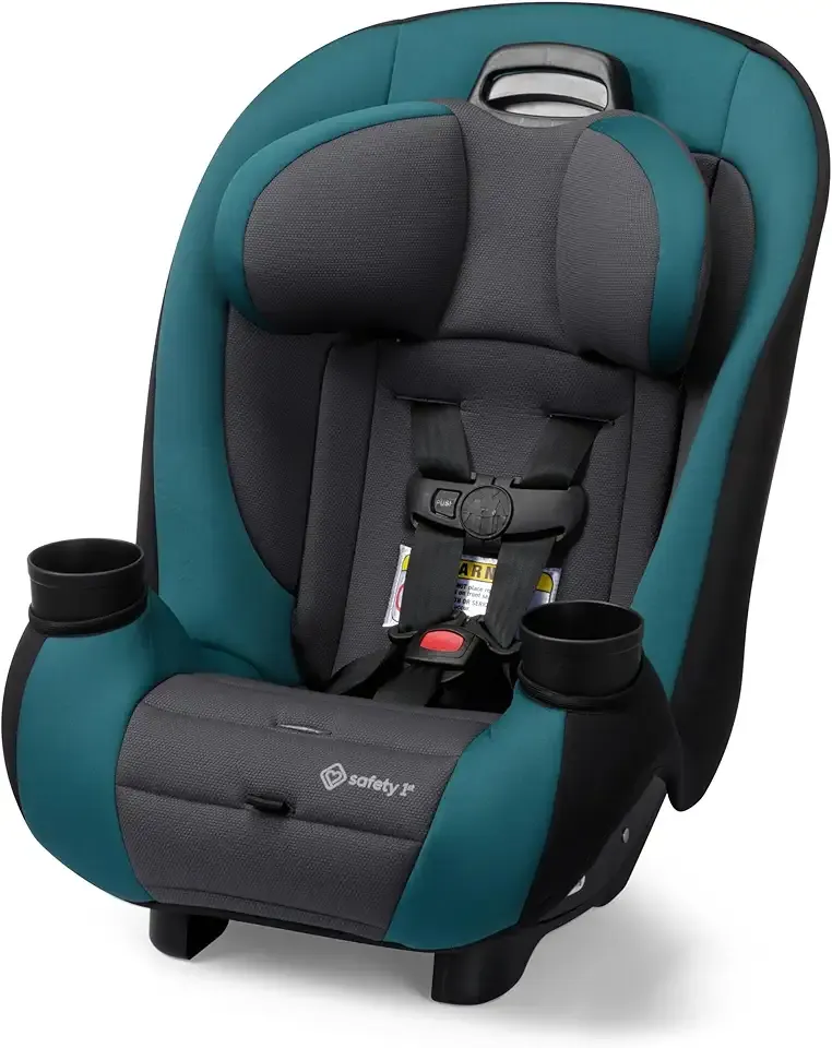 Safety 1st Ellaris 3-in-1 Convertible Car Seat, Slim Fit Design, Rear & Forward-Facing, 5-Position Headrest, 3-Across Fit, Travel-Friendly with Machine-Washable Seat Pad, Peacock Blue