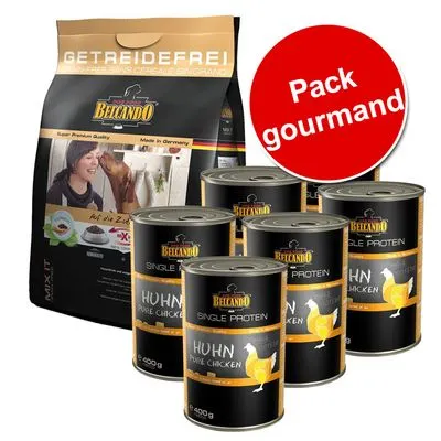 Lot Belcando Mix It Grain-Free 3 kg + Belcando Single Protein 6 x 400 g pour chien