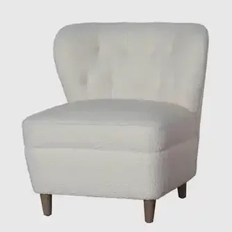 Boucle Lounge Chair White