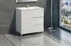 Mueble de baño con lavabo Alda Teca natural 80x45 cm con 3 cajones