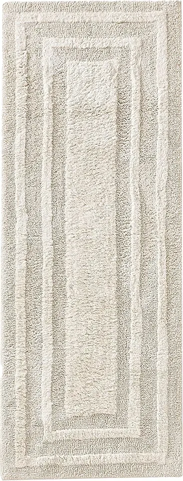 Eddie Bauer - Bathroom Rug, 100% Soft Plush Tufted Cotton Runner Rug, Highly Absorbent, Quick-Dry, and Skid-Resistant Backing (Logan Beige, 22" x 60")
