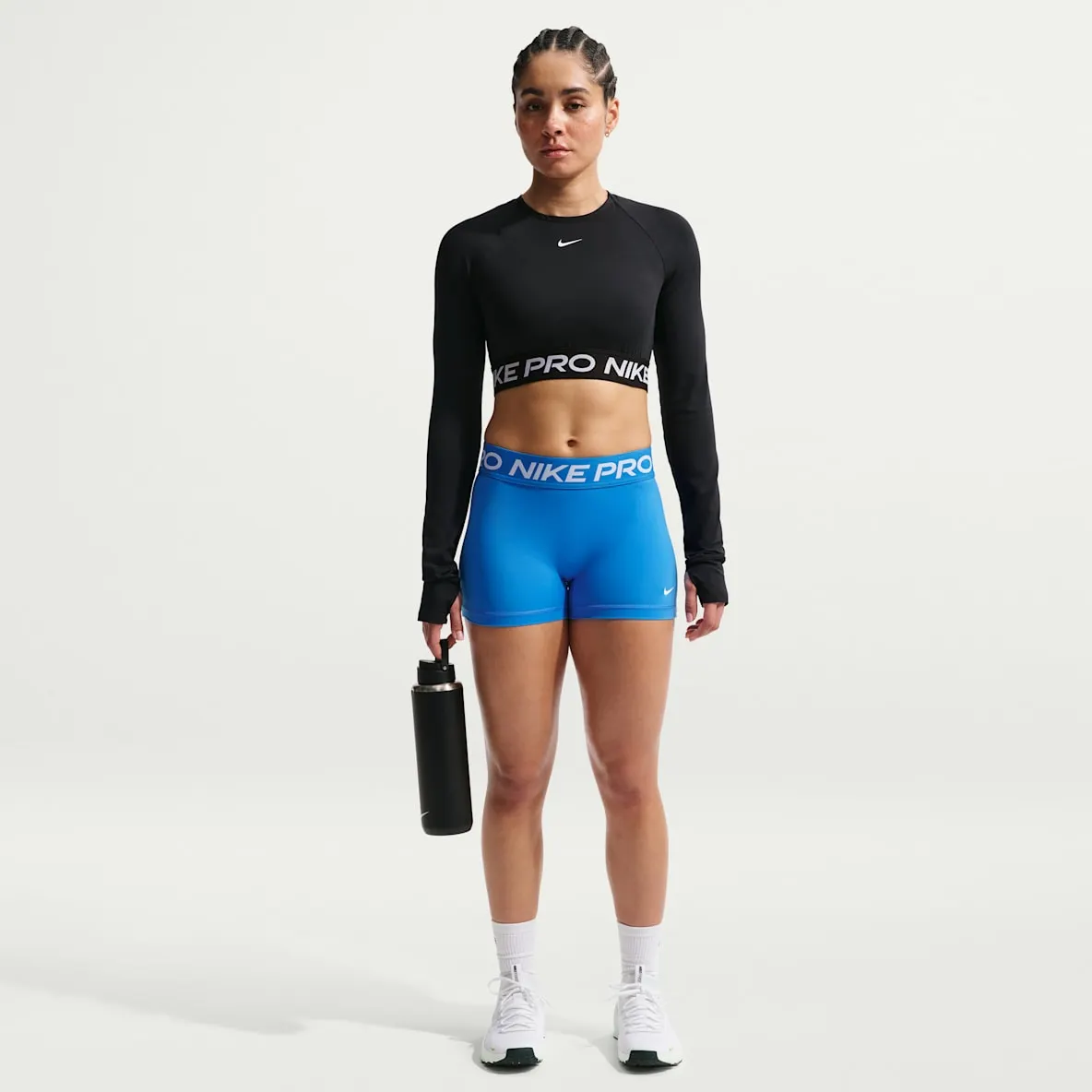 Sykkelshorts med mellomhøyt liv til dame (7,5 cm)