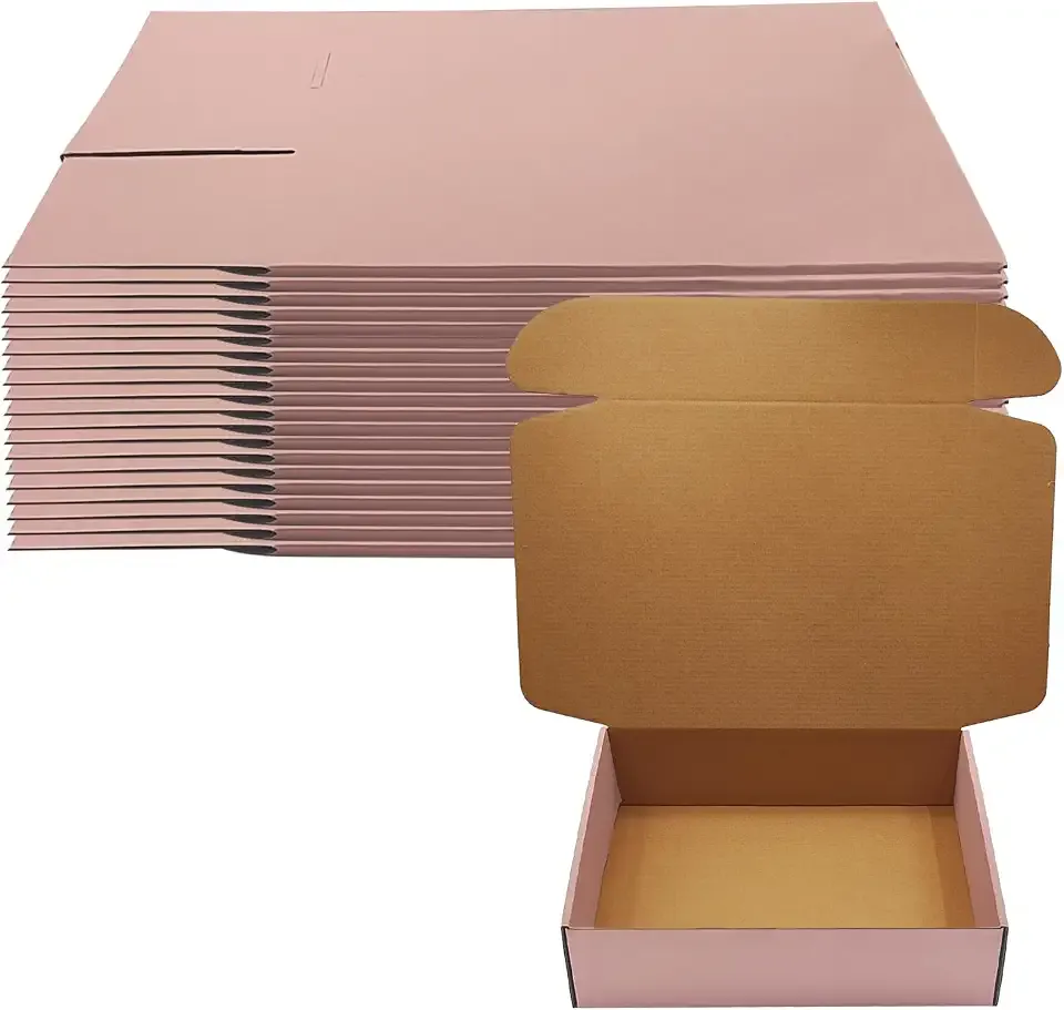Pink Shipping Boxes 20 Pack 12x10x3 inches, Corrugated Cardboard Mailer Boxes, Sturdy Kraft Box for Small Business& Gift Giving, Colorful Shipping Boxes for Packaging Jewelry, Cosmetics and Perfume