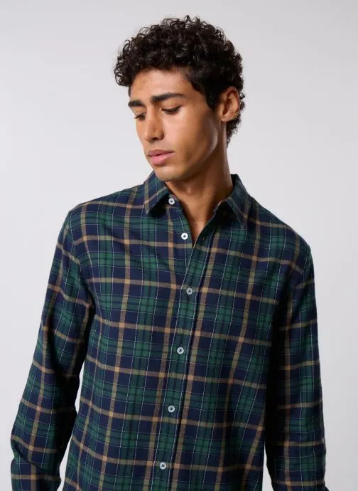 Hemden CHETARTAN heren blauw