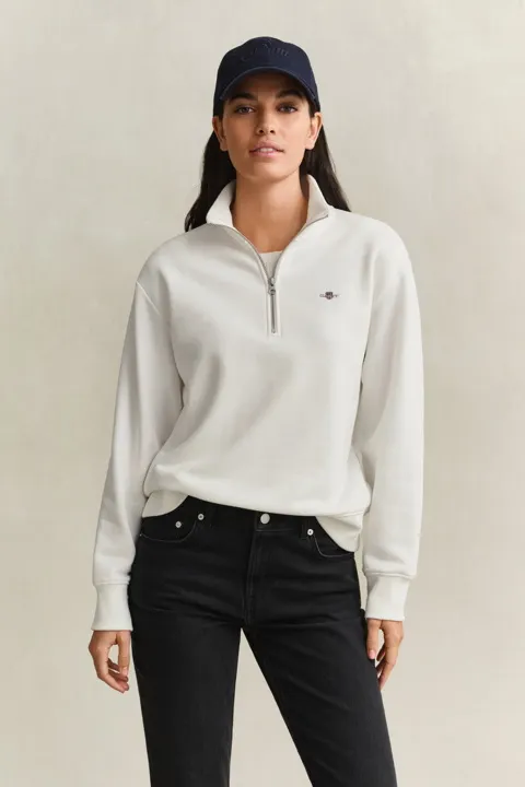 Shield bomullsgenser med half-zip