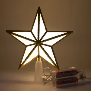 Estrella iluminada del adorno del árbol de Navidad, decoraciones del adorno del árbol de Navidad de la estrella 3D, adorno del árbol de Navidad