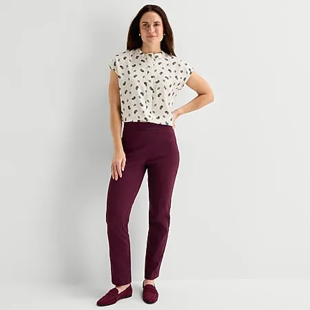 Liz Claiborne Lisa Womens Straight Pull-On Pant