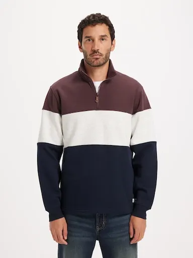 Just Jeans Quarter Zip Rugby Sweat