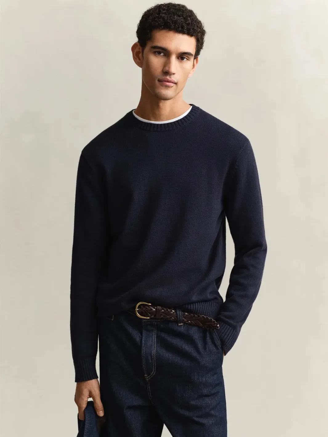 COTTON CASHMERE CREWNECK SWEATER