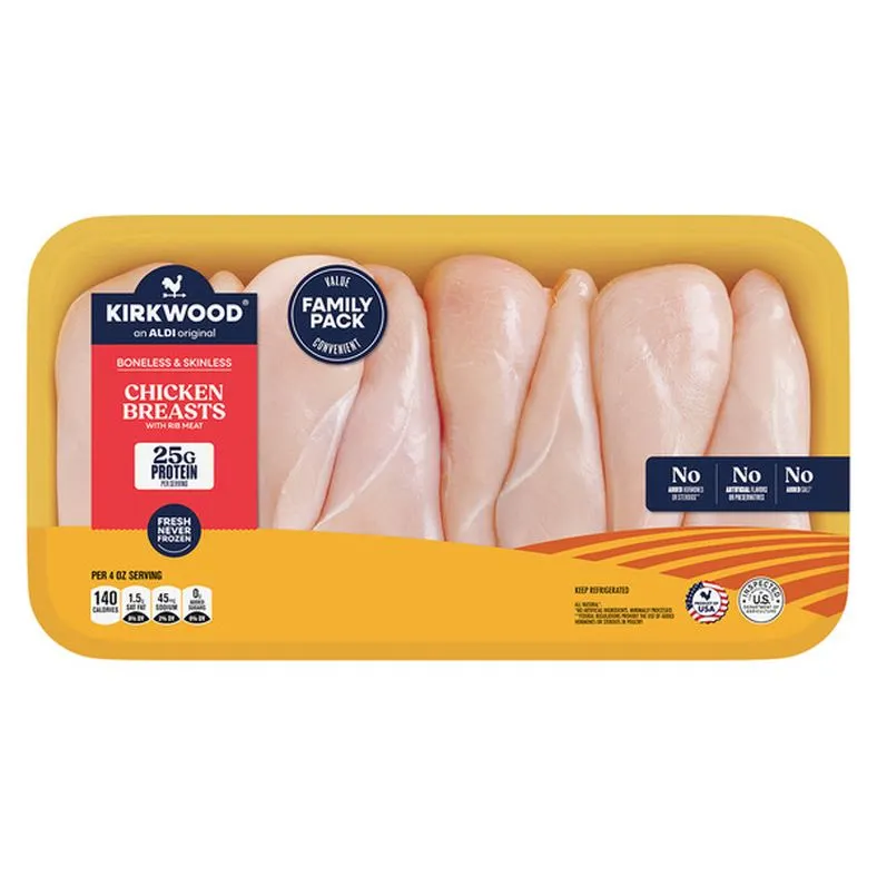 Boneless Skinless Chicken Breast Fillets Family Pack, per lb