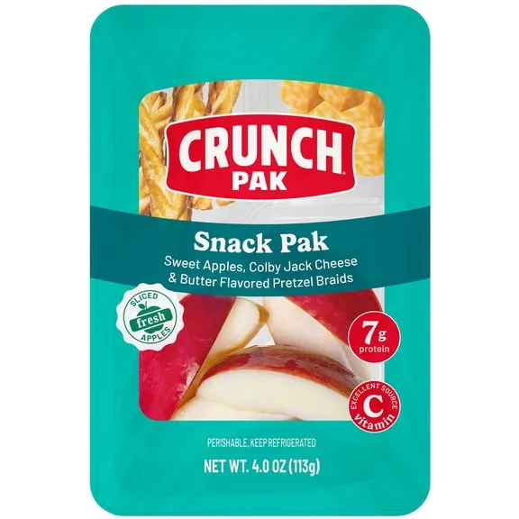 Crunch Pak Snack Pak Refrigerated Apple Slices with Colby Jack Cheese & Pretzel Braids $2.97 74.3 ¢/oz