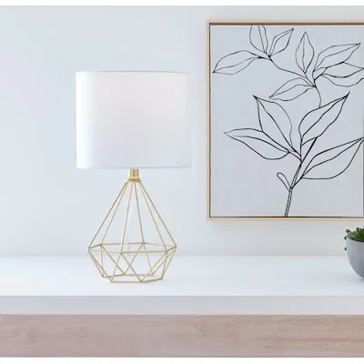 28-in Bronze LED 3-way Table Lamp with Fabric Shade 2 -Set