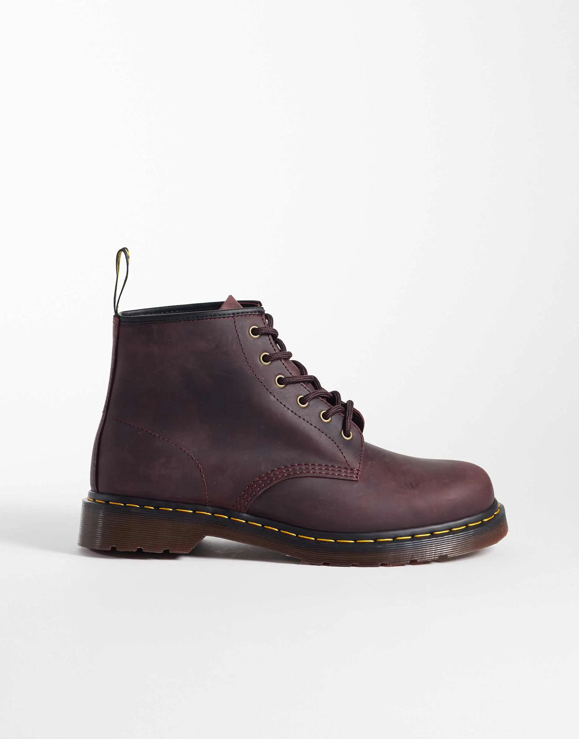 Dr Martens 101 6 eye boots in dark brown crazy horse