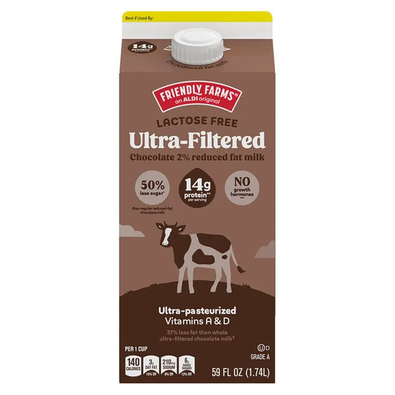 Friendly Farms Lactose Free Reduced Fat 2% Ultra-Filtered Chocolate Milk