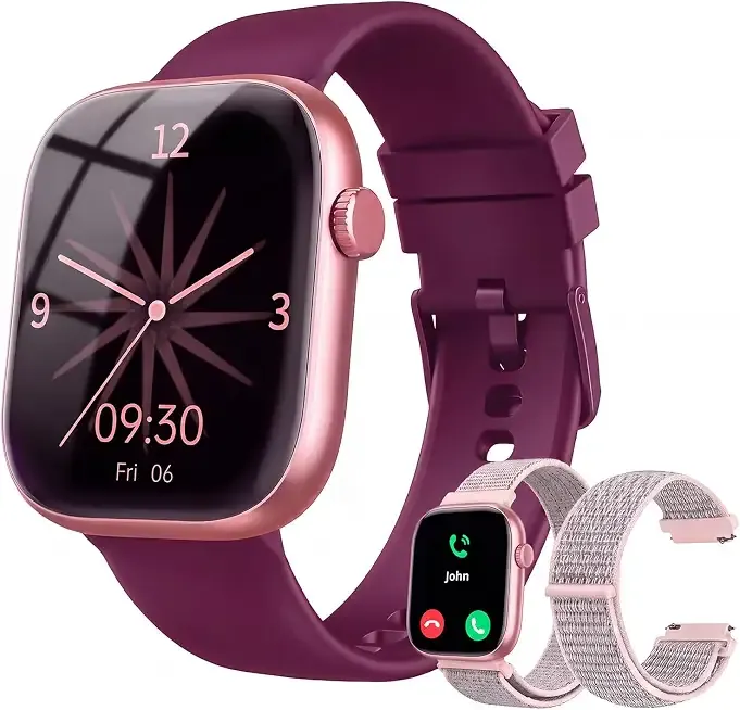 Smart Watch for Women, Bluetooth Answer/Make Calls, 1.83"HD Screen, 2 Bands