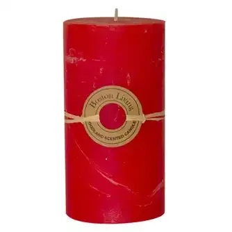 Boston Living Rustic Pillar Candle Red 7x13cm