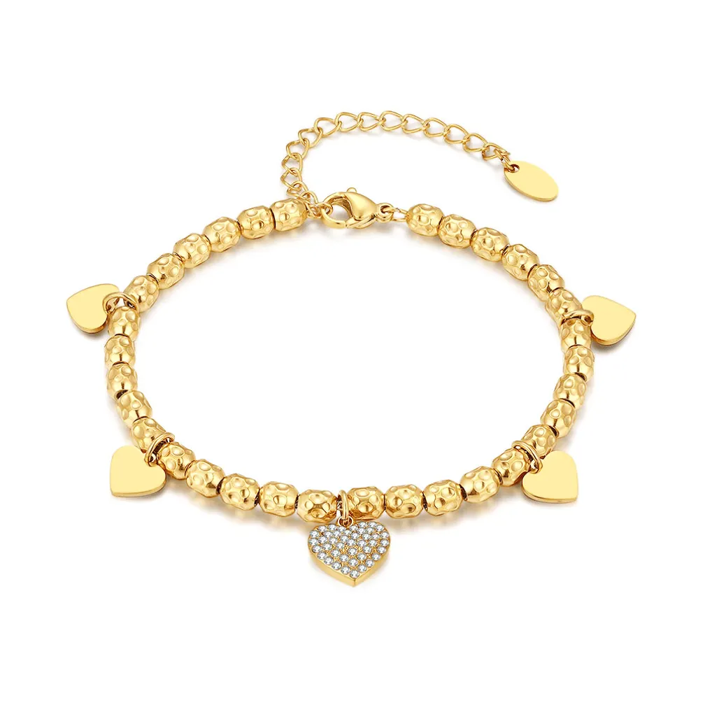 Armband in edelstaal, hartjes