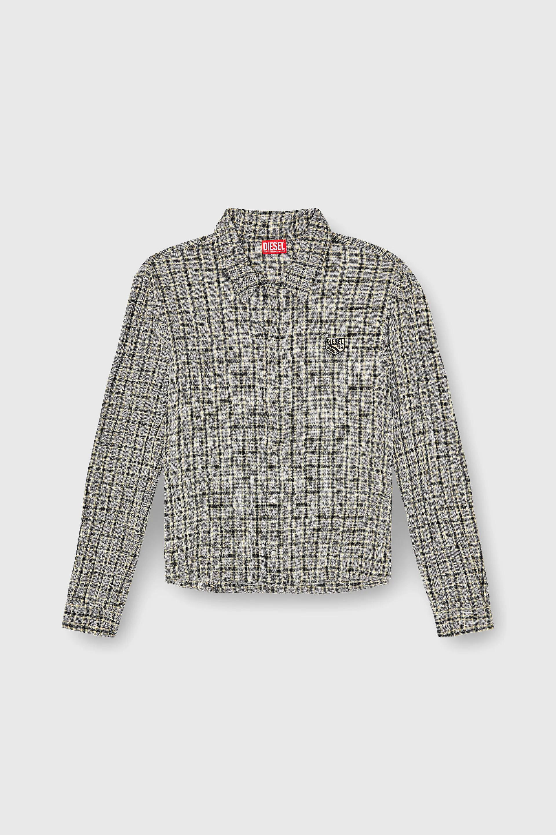 Check shirt with seersucker effect