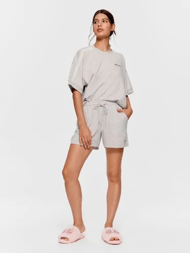 Lace Trim Fleece Long Short