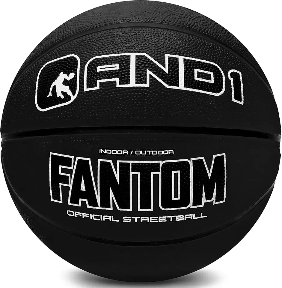 AND1 Fantom Classic Rubber Basketball Size 7 (29.5"), Indoor/Outdoor Basketball, Deep Channel Construction, Premium Materials, Vibrant Colors