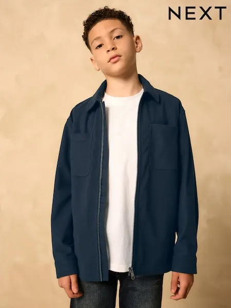 Navy Corduroy Zip Overshirt (3-16yrs)