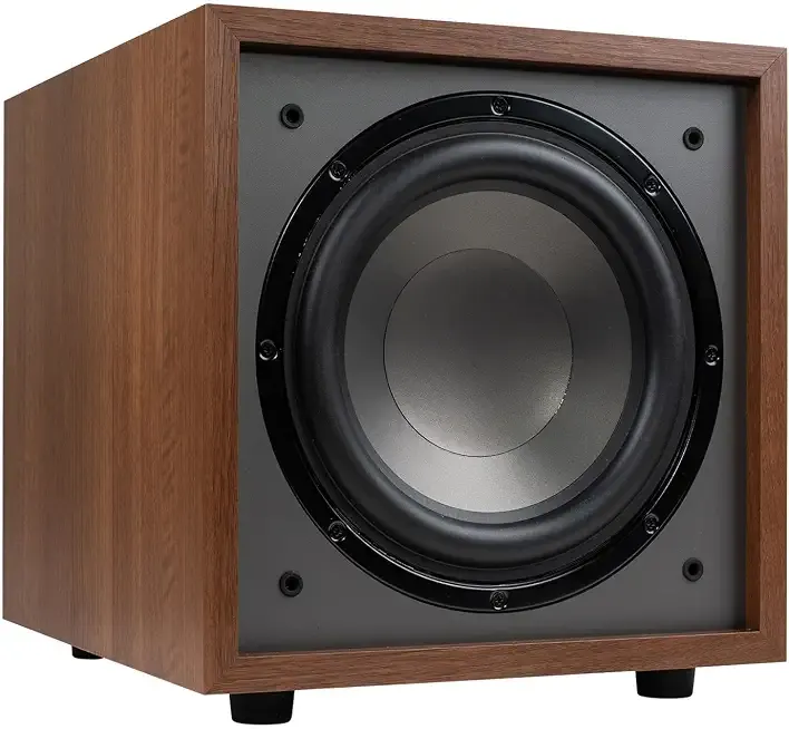 Dayton Audio Classic CS1000 – 10" 180W Powered Subwoofer with Class-D Amplifier, Deep Bass and Clean Design for Home Theater & Music – Wood