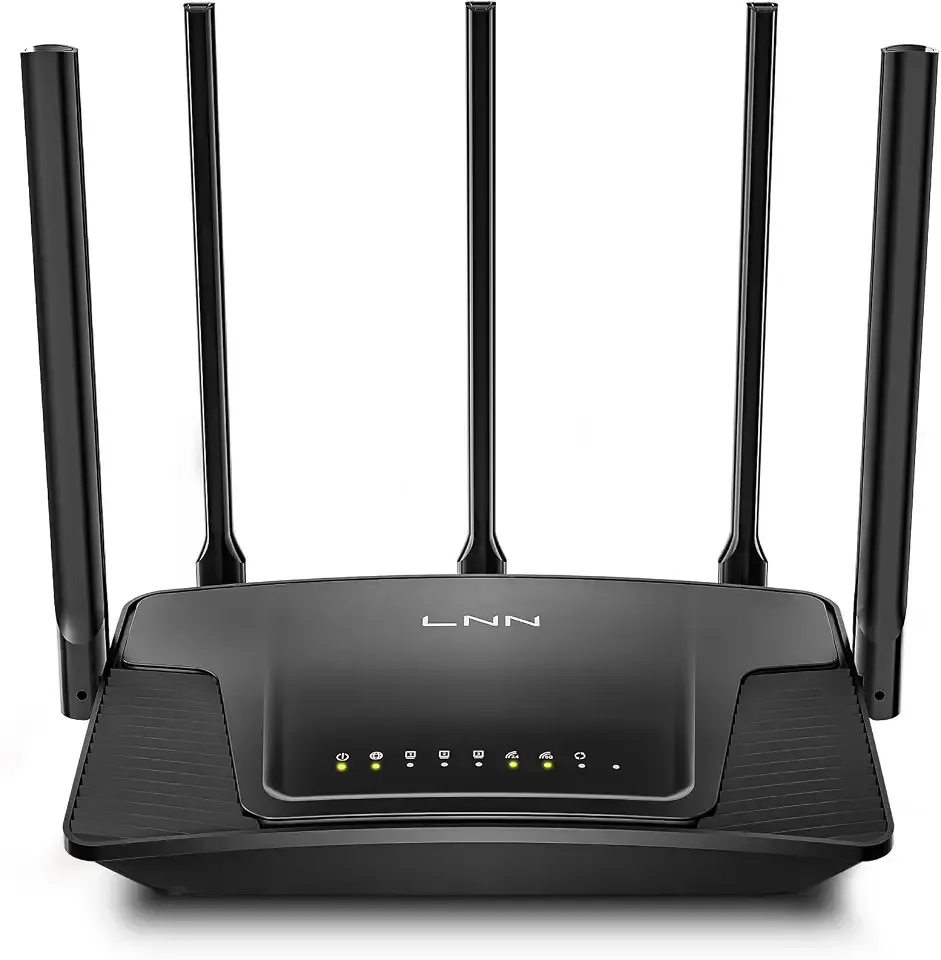 Dual-Band Wireless Internet Router for Home, Up to 1800Mbps, 20+ Devices, 5 Antennas, FCC Certified, 5 Steps Setup
