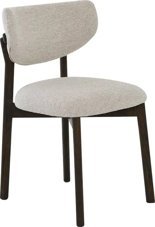 Contento spisestol Stoff Cobble lys beige, brunlakkerte eikeben