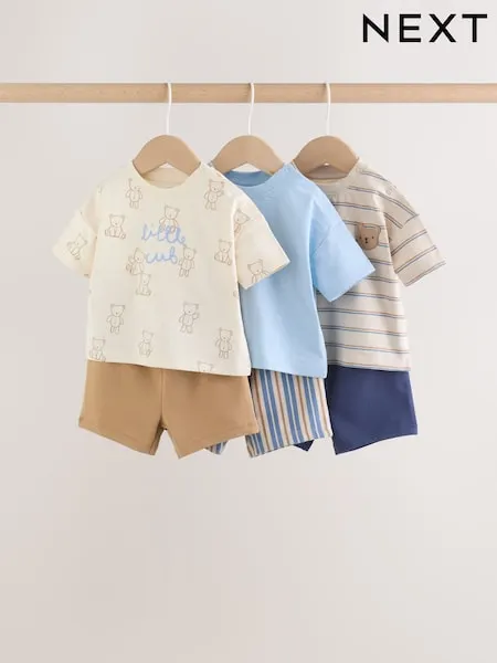 Green/Yellow Safari Animal Tops and Shorts Baby Set 6 Piece (0mths-3yrs)