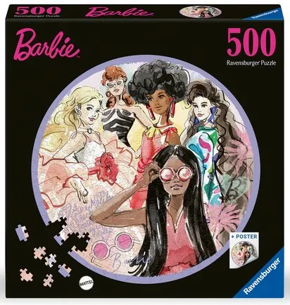 BARBIE -PUZZLE ROND 500 PIECES L'ICONE DU STYLE DEPUIS 1959