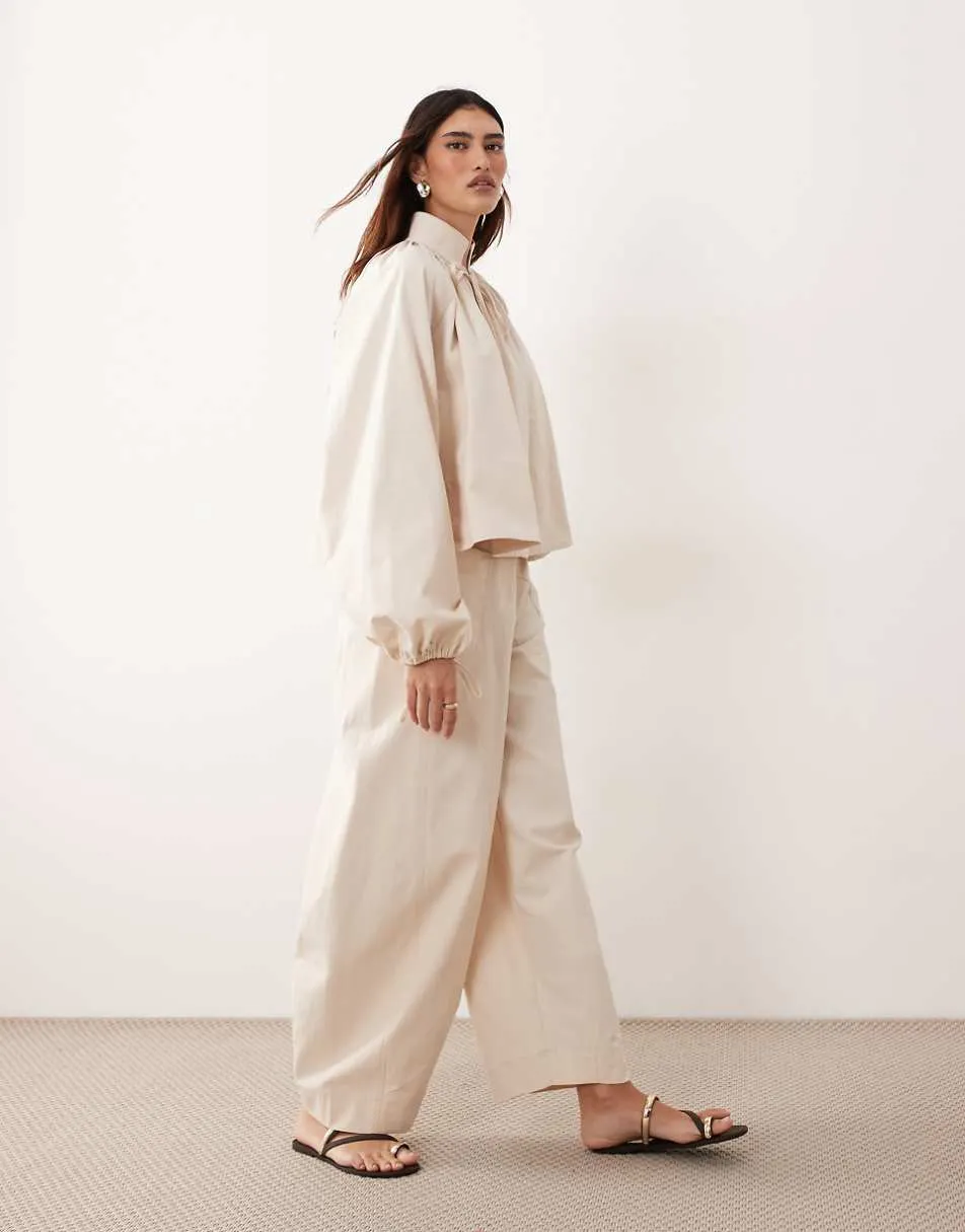 ARRANGE co-ord barrel trousers in stone - STONE