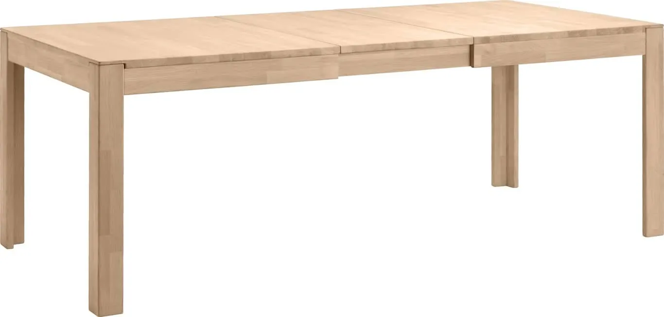 Lugano spisebord 160 x 100 cm med uttrekk, hvitoljet heltre eik