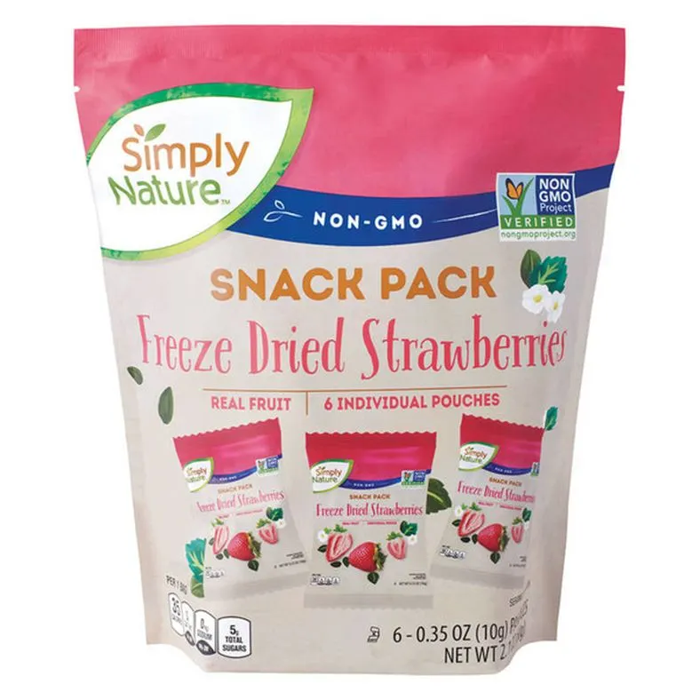 Simply Nature Freeze Dried Strawberries Snack Pack - 6 Pouches