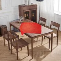 Jacquard-Mitteldecke mit Goldeffekt - Rot/Gold