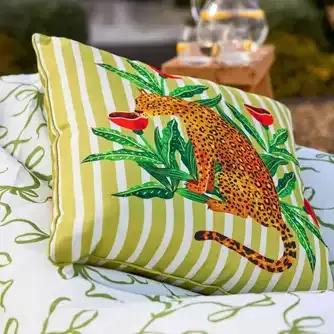 Twill & Co Tigerlily Leopard Cushion